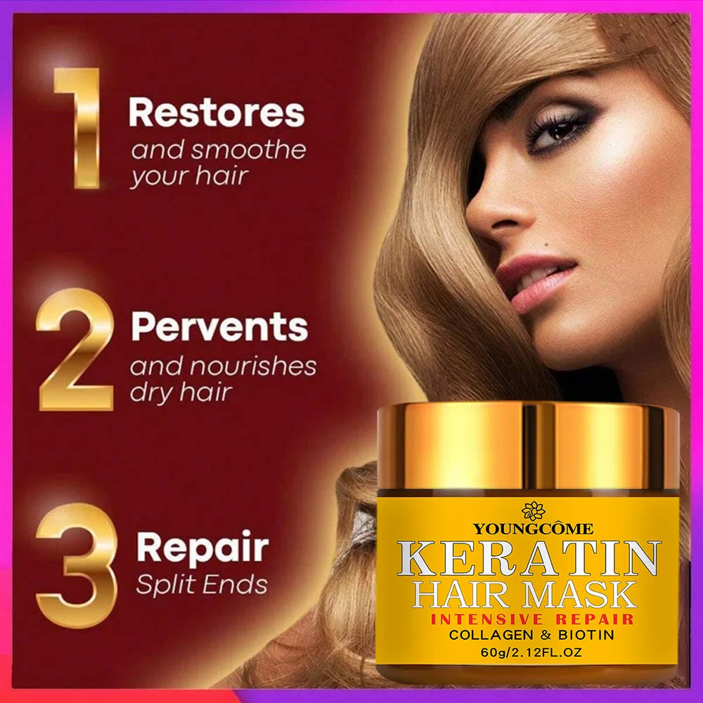 Hair Mask Biotin Collagen Keratin Treatment Hairs Conditioner Oil Nourishing for Dry Damaged