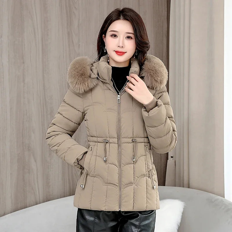 Down Winter Jacket Women Parkas Fashion, High-Quality Warm Cotton Padded & Hooded Coat