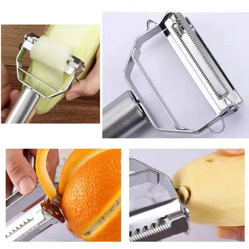 Multifunctional Kitchen Peeler, Vegetable & Fruit Peeler, Stainless Steel Carrot Peeler