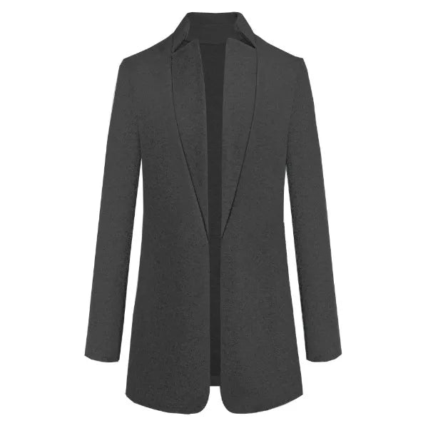 European Winter Solid Cardigan, Fashion Temperamental Autumn Slim Fit Long Woollen Suit