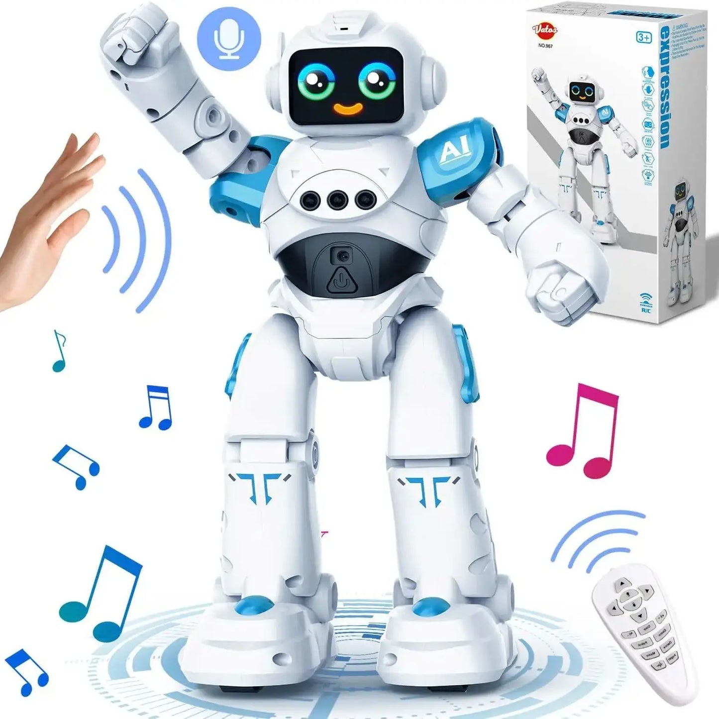 VATOS RC Robot Toy and Talking Voice, Remote Control Robot Toy