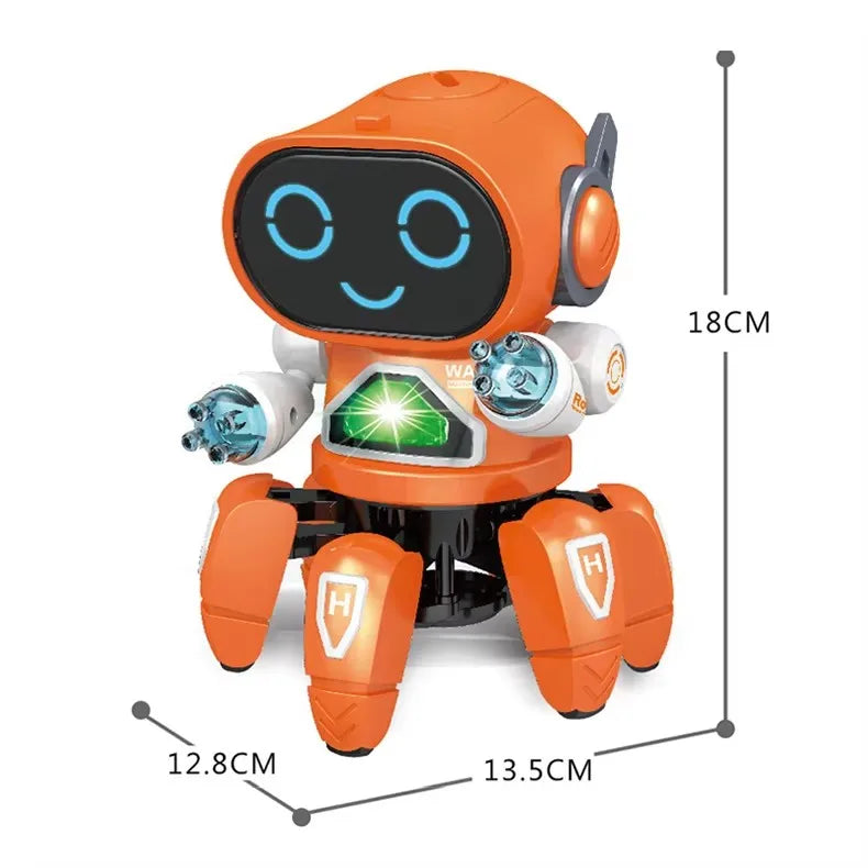 Kids Dance Robots Music LED 6 Claws Octopus Robot Toys For Children