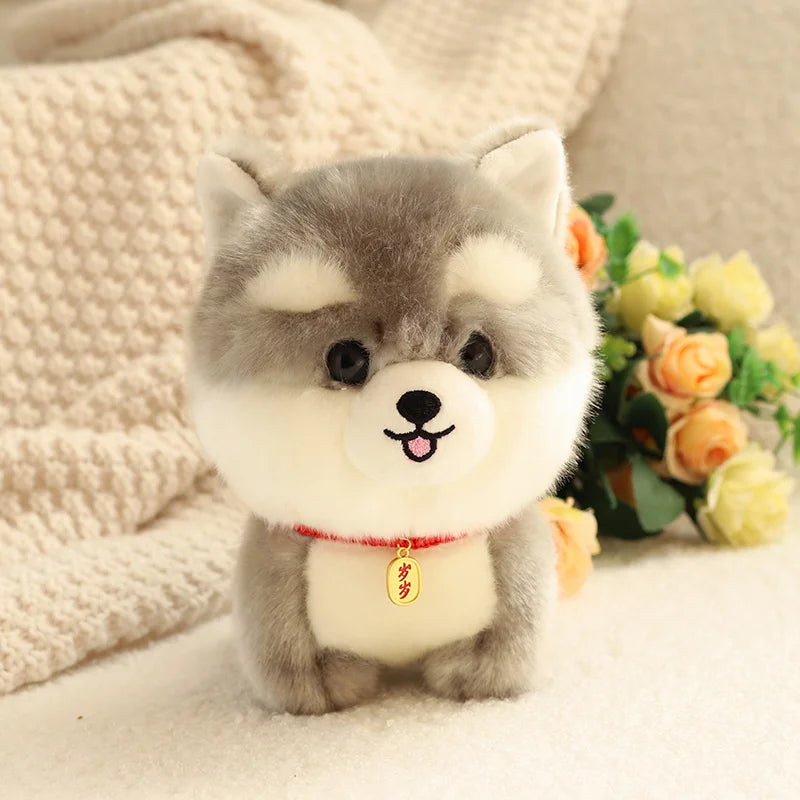 Adorable Furry Plush Corgi Dog Toy, Stuffed Big Head Kawaii Animal