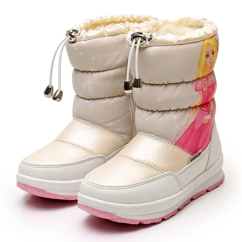 Real Wool Children's Snow Boots, Winter Warm Kids Shoes, Casual Sneakers Waterproof for Girls